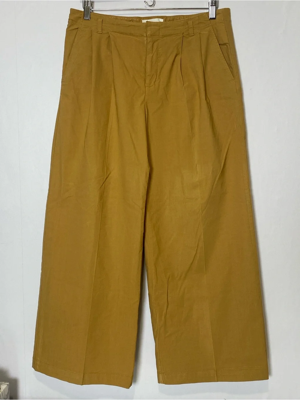 Anthropologie Women's Wide leg Cropped Pants 6 Pleated Neutral Casual